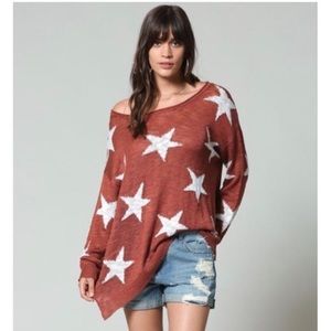 Blank Paige Star Sweater Rust M